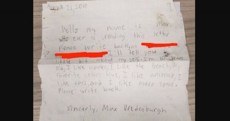 Il envoie une bouteille avec un message du Massachusetts, un Français lui répond 9 ans plus tard