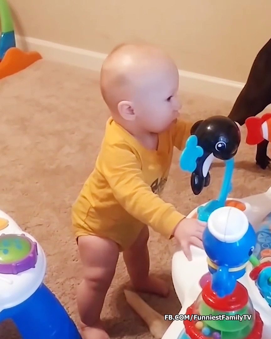 Super Cute Baby Playing with Dogs- Funny Baby Videos