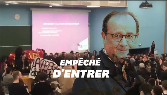 François Hollande interdit de conférence par des manifestants à l'université Lille 2