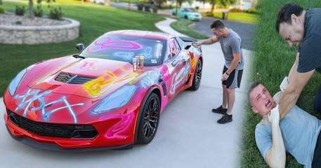 Lance210, le roi des blagues repeint la nouvelle voiture de son père