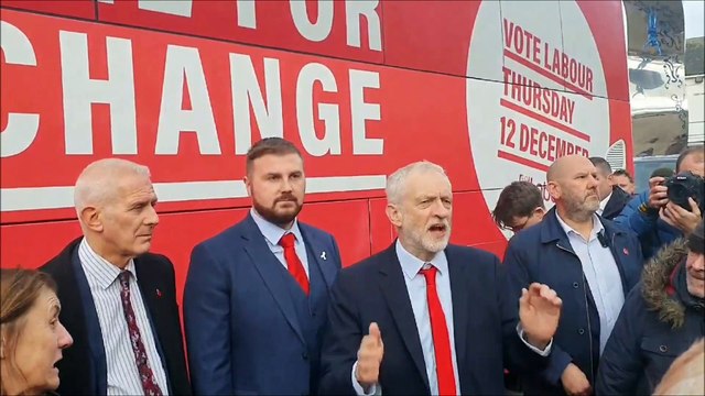 Labour leader Jeremy Corbyn heckled during Blackpool visit