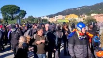 Manifestantes levantan corte en N-II para ir a manifestación en Girona