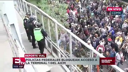 Se enfrenta PF con policías de SSC en inmediaciones del AICM