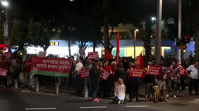 İsrail'in Gazze'ye düzenlediği saldırılar Tel Aviv'de protesto edildi - TEL