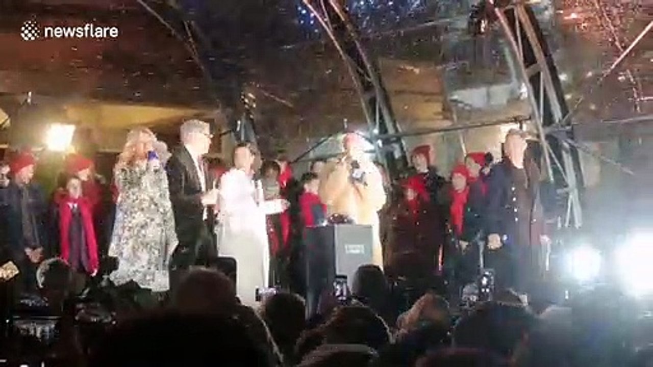 Emma Thompson sings karaoke at Covent Garden in London