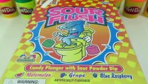 Kidsmania Sour Flush Toilet Bowl Candy Plunger with Blue Raspberry, Watermelon, and Grape Powder Dip-