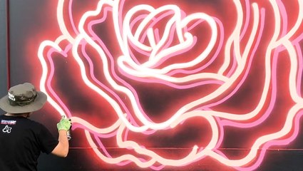 Creating fake neon signs with spray paint