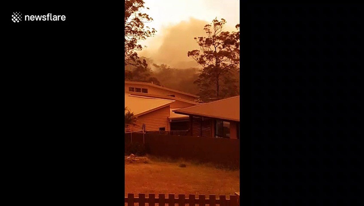 Intense red skies and smoke from fires in Australia