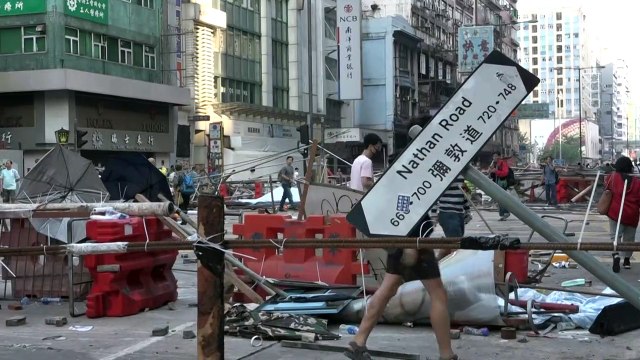 The morning after in Hong Kong following intense protests