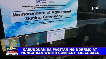 Kasunduan sa pagitan ng NDRRMC at Hungarian water company, lalagdaan