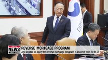 Age eligible to apply for South Korea's reverse mortgage program is lowered from 60 to 55
