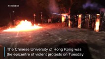 Night of rage: Intense protest clashes at varsity campus in Hong Kong