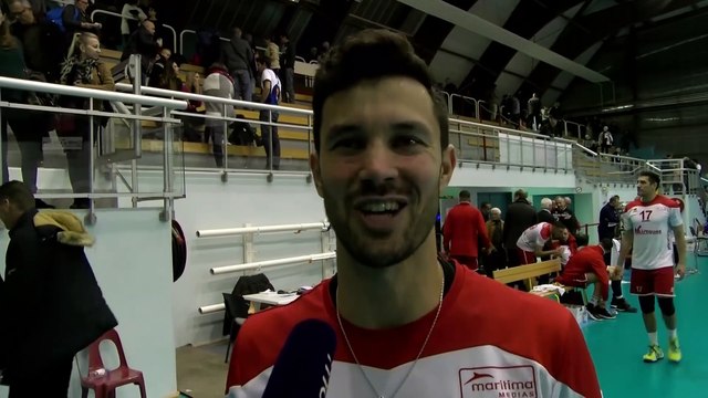 William Bersani après la victoire de Martigues Volley contre Saint-Nazaire