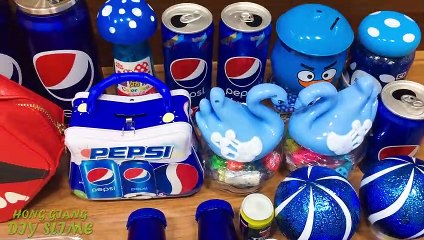 Series RED COCA COLA vs BLUE PEPSI Slime ! Mixing Random Things into GLOSSY Slime | Satisfying #636
