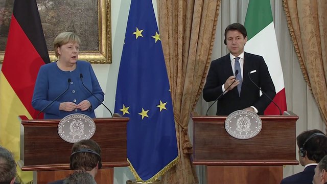 Conferenza stampa Conte - Merkel (con traduzione simultanea) (11.11.19)