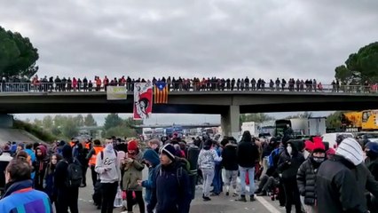 Corte de la AP-7 en Salt (Girona)