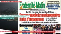 Le Titrologue du 13 Novembre 2019 : Lutte contre la malnutrition, Duncan appelle les parlementaires a plus d’engagement