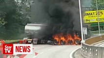 Oil tanker catches fire near Menora Tunnel, causes congestion