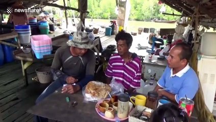 Thai rubbish collector hoping for a windfall after finding alleged whale vomit