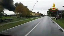 San Pietro in Gu (PD) - In fiamme azienda di materiali plastici (13.11.19)