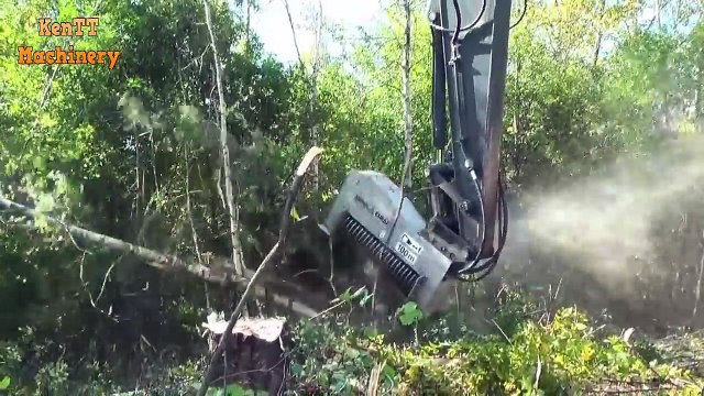 Amazing Fastest Skill Machine Working - Extreme Equipment Excavator Big Tree Stump Removal Easy