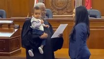 Judge Swears In Mom Along With Baby