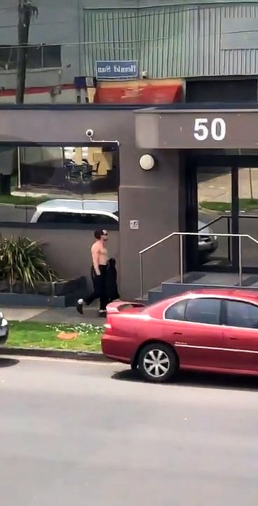 Guy Flexing In Mirror