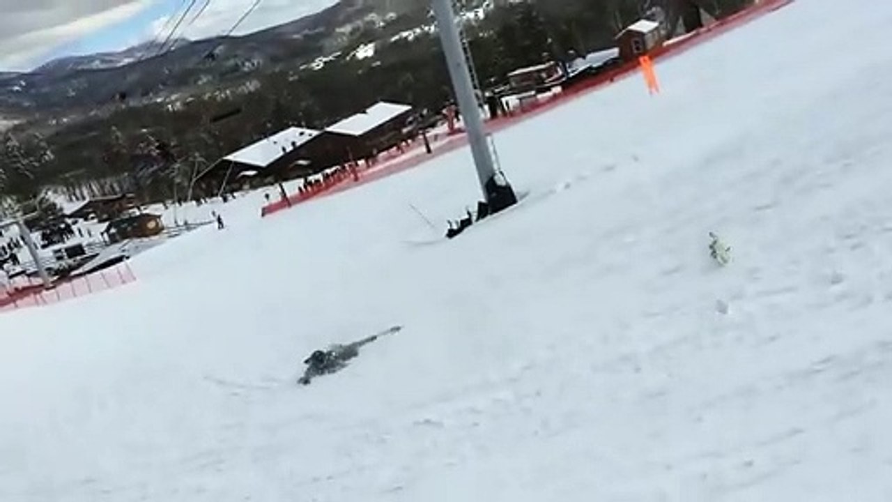 Skier Does A Backflip From A Ramp And Loses A Ski