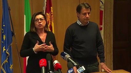 Venezia - Conferenza stampa del premier Giuseppe Conte dopo la riunione con le autorità locali