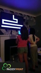 Game on Screen Startles Girls