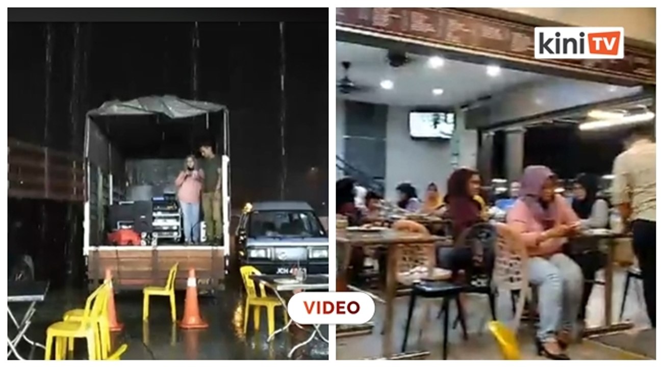 Walau tak ramai hadir, calon bebas Faridah Aryani terus ceramah belakang lori