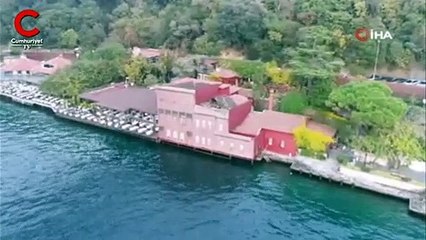 Geminin çarptığı yalının son hali havadan görüntülendi