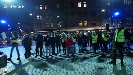 Protest against gun violence in Malmo after 15-year-old shot dead outside pizzeria
