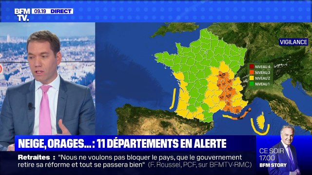 Neige, orages... : 11 départements en alerte - 14/11