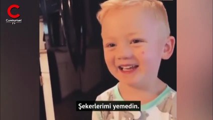 Şekerlerini yediğini söyleyen annesine öyle bir tepki verdi ki...