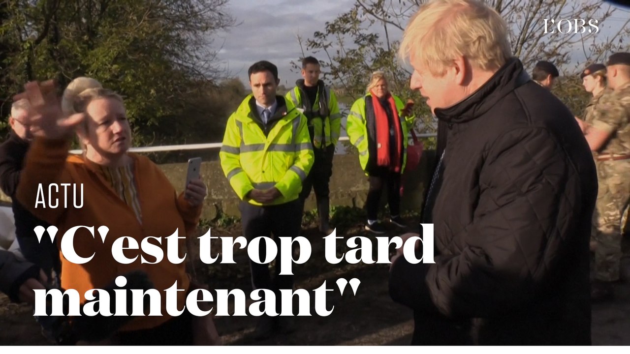 Boris Johnson se fait chahuter par les victimes des inondations en Angleterre
