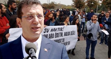 Seçimlerde İmamoğlu'nu destekleyen grup, İBB binası önünde su zammını protesto etti