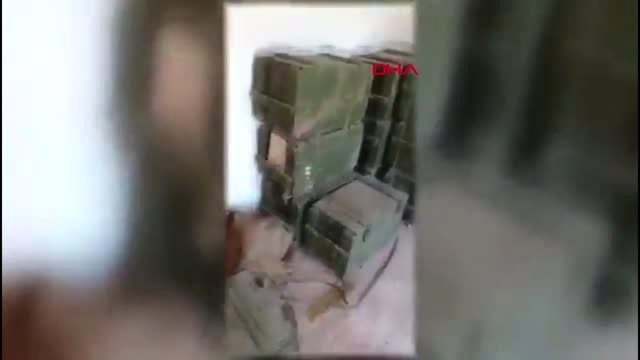 Barış pınarı harekat bölgesinde pkk-ypg terör örgütü tarafından depo olarak kullanılan okul...