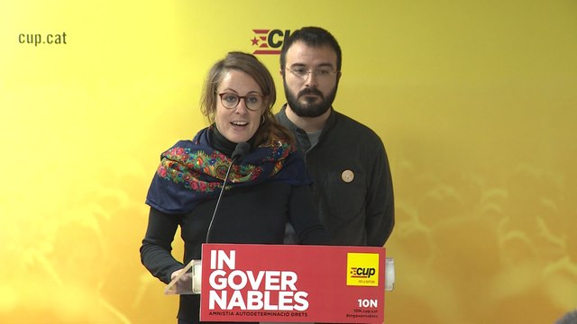 CUP llama a JxCat, ERC, ECP, PNV, Bildu, Compromís y BNG a vetar el pacto