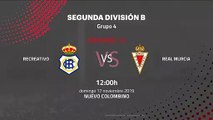 Previa partido entre Recreativo y Real Murcia Jornada 13 Segunda División B