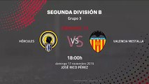 Previa partido entre Hércules y Valencia Mestalla Jornada 13 Segunda División B