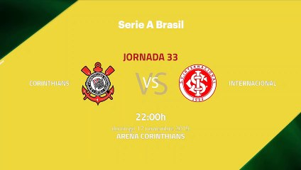 Previa partido entre Corinthians y Internacional Jornada 33 Liga Brasileña