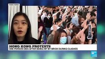 Hong Kong protests: one person dies after being hit by brick during clashes