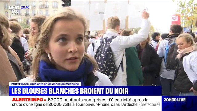 Cette étudiante en médecine, qui a participé à la manifestation des blouses blanches, commence à douter de sa vocation