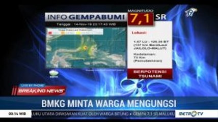 Gempa 7,1 SR di Malut, BMKG Minta Warga Mengungsi