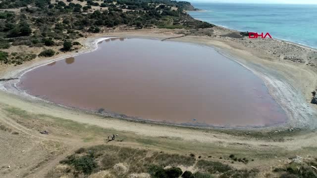 Çanakkale kalp şeklindeki 'pembe göl' turizme kazandırılacak