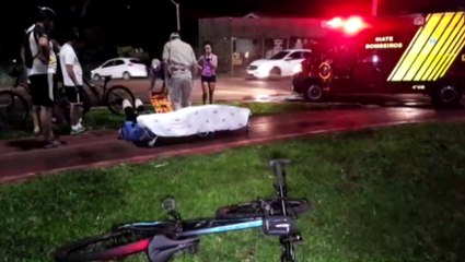 Mulher é socorrida na ciclovia da Av. Tancredo Neves