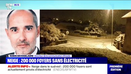 Le directeur de la communication d'Enedis annonce que "la tempête de neige a privé 200.000 foyers d'électricité"