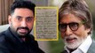 Amitabh Bachchan shares Abhishek Bachchan's adorable handwritten old letter | FilmiBeat