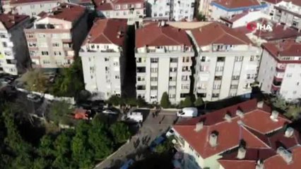 Bakırköy'de 1'i çocuk 3 kişinin cesedi bulunan bina havadan görüntülendi